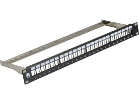 Patch panel pusty RACK 19 1U na 24 moduły keystone STP czarny NEKU