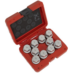 Sealey SX222 Locking Wheel Nut Key Set 10pc - Land Rover