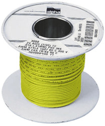 Przewód jednożyłowy linkowy 1.32 mm² Żółty Alpha Wire PVC 16 AWG 300 V dł. 305m 26/0,25 mm +105°C Lista UL