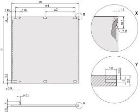 Panel stelażowy Panel do szafy RACK nVent SCHROFF moduły stelażowe 3U szerokość 20mm skok poziomy 4KM Nie