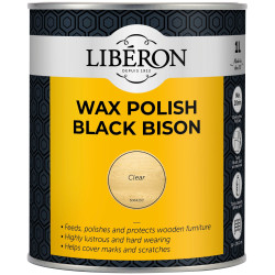 Liberon 126883 Black Bison Wax Paste Clear 1 Litre
