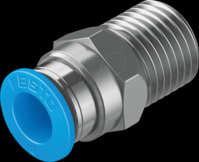 153005 Push-in fitting, straight, with external hexagon, R1/4 &lt;&gt; dia. 8