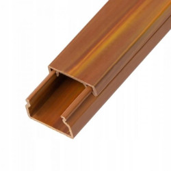Listwa elektroinstalacyjna kanał kablowy MKE 11x15mm korytko z pokrywą AKS drewno ciemne / 2 m /