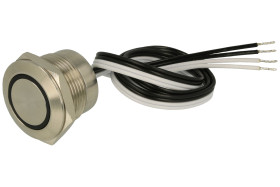 Przełącznik; przyciskowy; MTC19F-10YS; OFF-(ON); 1 tor; bez podświetlenia; monostabilny; na panel; 1A; 24V DC; 19mm; IP67; Onpow