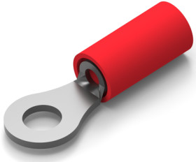 Insulated ring cable lug, 0.26-1.65 mm², AWG 22 to 16, 3.68 mm, M3.5, red, 36152