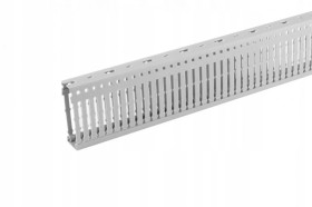 Kanał grzebieniowy 25x80mm szary korytko kablowe z pokrywą PROMEX / 2 m / (4/M/KG 25x80)