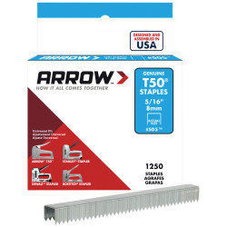 Arrow A50524 T50 Staples 8mm (5/16in) Box 1250