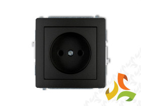 DECO Gniazdo pojedyncze bez uziemienia (przesłony torów prądowych) czarny mat 12DGP-1p KARLIK