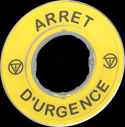 ZBY9120 Legend, Ø 60 mm, for emergency stop button, ARRET D'URGENCE/logo