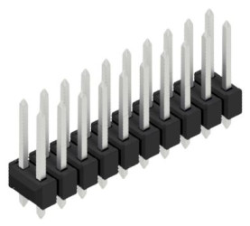 Pin header, 20 pole, pitch 2.54 mm, straight, black, 10054590