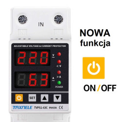 Przekaźnik nadzorczy / kontroli napięcia prądu faz regulowany TVPS1-63C (63A)