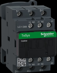 Power contactor, 3 pole, 9 A, 400 V, 3 Form A (N/O), coil 42 VAC, screw connection, LC1D09D7