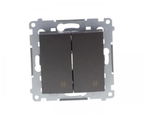 Simon 54 Łącznik krzyżowy podwójny 10AX 250V, szybkozłącza, antracyt (met.) DW7/2.01/48