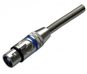 Gniazdo mikrofonowe na przewód XLR 3 pin niebieski z odgiętką