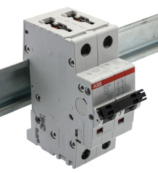 Wyłącznik nadprądowy MCB, Typ C, 2-biegunowy, 3A, 440V, 125V, na szynę DIN, ABB S202-C3, S200