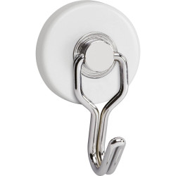 Maul 6155702 Maul Magnet Round White Silver 35x53mm Hook 2 pcs