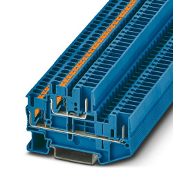 Dwurzędowa złączka szynowa Phoenix Contact 12 → 26AWG PTTB 2.5/2P BU 22A 500 V