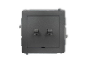 DECO Wyłącznik pojedynczy ze schodowym w stylu amerykańskim (dwa klawisze bez piktogramów osobne zasilanie) grafitowy 11DWPUS-10
