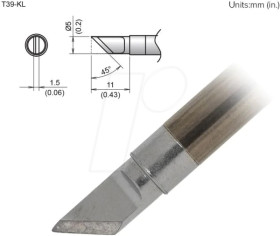 T39-KL Aktiv-Lötspitze T39-KL, 5,0 mm, messer