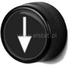 Przycisk czarny z białą strzałką kryty niski chwil