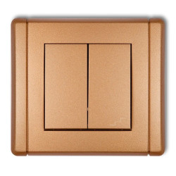 FLEXI Łącznik jednobiegunowy ze schodowym (wspólne zasilanie) złoty metalik 8FWP-10.1