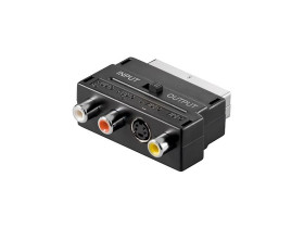 dapter EURO / 3 gniazd Cinch + Gniazdo mini DIN 4 (S-Video)