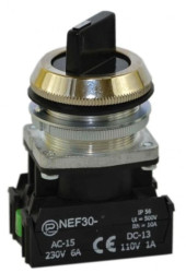 Przycisk obrotowy 0-1 powrotny 30mm czarny 1Z NEF30-TPbX W0-NEF30-TPB X S