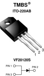 VF20120S High-Voltage Trench MOS Barrier Schottky Rectifier Ultra Low VF = 0.50 V at IF = 5 A