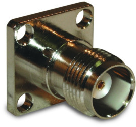 TNC flange socket 50 Ω, solder connection, straight, 122248