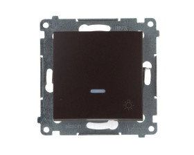 Simon 54 Przycisk /światło/ z podświetleniem, szybkozłącza, brąz mat DS1L.01/46