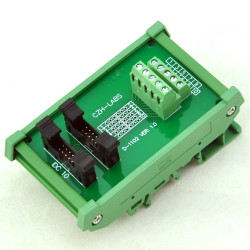 CZH-LABS DIN Rail Mount Dual IDC-10 Pitch 2.0mm Male Header Interface Module, Breakout Board.