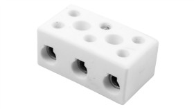 Złączka Gwintowa Porcelanowa 16Mm 3-Tory Biała Z 2 Otworami Montażowymi...