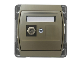 GAZELA Gniazdo antenowe pojedyncze typu "F" satyna + satyna GPA-1JF/m/16/16 OSPEL