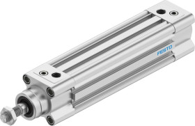 Siłownik pneumatyczny z tłoczyskiem skok: 100mm Festo Ø 32mm dwustronnego działania Action Amortyzacja pneumatyczna