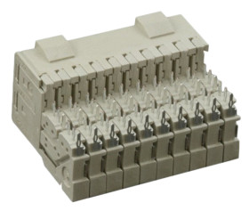 Złącze typu Backplane Z-PACK HM-Zd Series 2.5mm Pitch 40-pinowe 4-rzędowe Żeński, Wtłaczane Terminal, 700mA Przewlekany