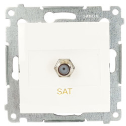 Gniazdo TV typu F pojedyncze SAT białe DASF1.01/11 Kontakt Simon54