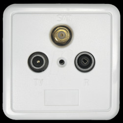 SSD00210 Axing SAT/CATV pass-through socket with 3 outputs