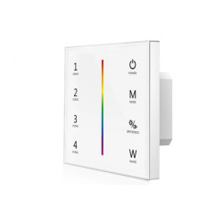 Sterownik LED naścienny Skydance - RGB+W - 1 strefowy - 12-24V DC 12A - T4-1(W)