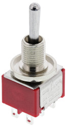 Przełącznik Wł.-wył.-wł. średnica wycięcia 6.35mm DPDT RS PRO Montaż panelowy długość przełącznika 10.41mm