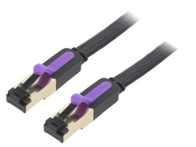 ICABJ Patch cord U/FTP 7 linka Cu PVC czarny 5m 30AWG