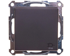 Merten System M Gniazdo pojedyncze z/u 16A IP20 z przesłonami i klapką antracyt MTN2614-0414