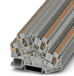 Double level terminal, push-in connection, 0.14-4.0 mm², 4 pole, 22 A, 6 kV, gray, 3209604