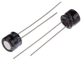 Kondensator 220μF 6.3V dc Radialny, Otwór przelotowy RS PRO roztaw: 2.5mm 6 (Dia.) x 5mm