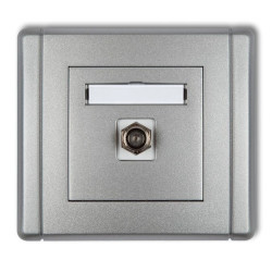 FLEXI Gniazdo antenowe pojedyncze typu F (SAT) niklowane srebrny metalik 7FGF-1