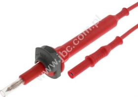 5939-IEC-120-RT Przewód SIL 1,0mm2, 1,2m, sonda/wt.pr.4mm, czerwony, ELECTRO-PJP, 5939IEC120RT