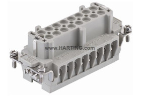 Wkładka złącza dużej mocy 16-pinowe HARTING 16A 16P Żeński Śruba Montaż na kablu Proste