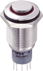 Przycisk wandaloodporny chwilowy TRU COMPONENTS LAS2GQH-22E/R/12V/S/P, 2 x wł/(wł), IP65, 1 szt.
