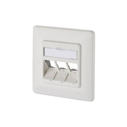 Metz Connect 130B20D31002KE Network outlet 3 ports Pure white Flush mount