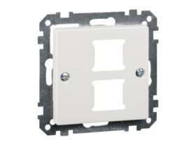 MERTEN SYSTEM M Płytka czołowa mechanizmu gniazda RJ11/RJ45 podwójna biały polarny MTN291619 SCHNEIDER ELECTRIC
