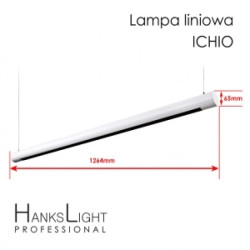Lampa LED,HanksLight,liniowa,white, alu,zwiesz,1264mm,down36W, SMD,AC230V,4000K-W L4702025 (OCHIO)